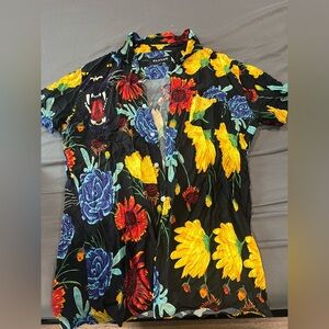 Reason Black and Yellow Casual Button Down Shirt